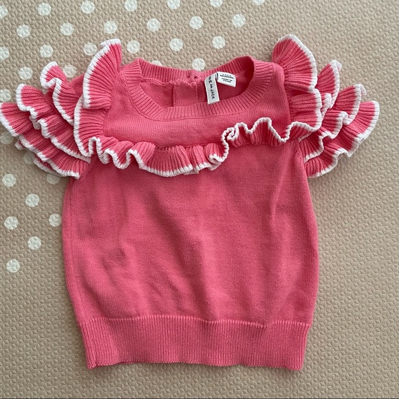 Janie and jack short sleeve cotton ruffle sweater - Picture 1 of 4